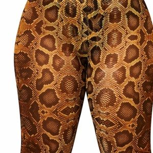 SHEER SNAKE PRINT LEGGINGS